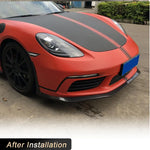 Carbon Fiber Car Front Bumper Lip Spoiler for Porsche 718 Cayman Boxster 2-Door 2016-2018 Front Lip Chin Apron Guard Body Kits