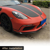 Carbon Fiber Car Front Bumper Lip Spoiler for Porsche 718 Cayman Boxster 2-Door 2016-2018 Front Lip Chin Apron Guard Body Kits