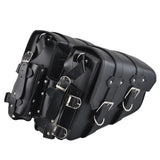 Motorcycle Old School Leather Saddlebag Swingarm Solo Bag w/ Cup Holder For Sportster XL Dyna Softail Scout Sixty Bobber Rebel