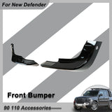 Bumpers For Land Rover Defender 90 110 2020-2023 Front Bumper Air Deflector Lip Spoiler Black ABS Car Accessories