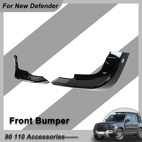 Bumpers For Land Rover Defender 90 110 2020-2023 Front Bumper Air Deflector Lip Spoiler Black ABS Car Accessories