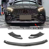 For Mercedes Benz E Class W213 E260 E300 E350 2021+ Car Front Bumper Splitter Front Lip Chin Spoiler Diffuser Parts Carbon Fiber