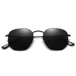 SOJOS Square Polarized Sunglasses for Women Men Small Hexagonal Polygon Mirrored Lens SJ1072 Silver