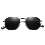 SOJOS Square Polarized Sunglasses for Women Men Small Hexagonal Polygon Mirrored Lens SJ1072 Silver