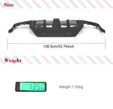 For BMW 5 Series F10 F11 M-Sport M-Tech 2012 - 2016 Carbon Fiber Car Rear Bumper Diffuser Lip Back Lip With LED Light