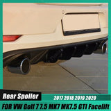 Style Rear Bumper Diffuser Lip Spoiler Splitter For VW Golf 7 7.5 MK7 MK7.5 GTI Facelift 2017-2020 Tuning Car Accessories