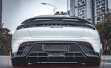 For Porsche Taycan 2019 2020 2021 2022 High Quality Real Carbon Fiber Front Lip Rear Diffuser Bumper Spoiler Body Side Skirt Kit
