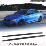 Carbon Fiber/ABS Glossy Black Side Skirts Extension Apron for BMW 4Series F32 F33 M Sport Coupe Convertible 2Door 2014-2017