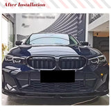 Car Front Lip for BMW 3 Series G20 330i LCI 2022 2023 Carbon Fiber Front Bumper Lip Spoiler Splitters Guards 3PCS Chin Lip