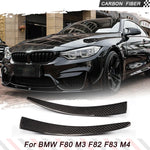 For BMW F80 M3 F82 F83 M4 2014 - 2018 Carbon Fiber Front Bumper Moulding Trims Decoration Carbon Fiber / FRP 2PCS/SET Canards