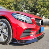 Brabus Style Front Bumper Lip for Mercedes benz W205 S205 C-Class C200 C300 C400 2018-2021 Spoiler Splitter Kit Guards Protector
