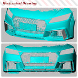 Car Front Bumper Splitters Air Vents Canards For Audi TTRS MK3 2016-2018 Carbon Fiber/FRP Balck Car Front Bumper Fins Body Kits