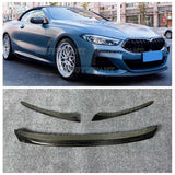 3 Pcs For BMW 8 Series G14 G15 G16 840i 2020-2025 Carbon Fiber Car Styling Front Spoiler Anterior Front lip Bumper Protector