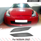 Dry Carbon Front Headlight Eyebrows for NISSAN 350Z 2003-2006 Carbon Car Head Lamps Eyelid Cover