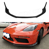 Carbon Fiber Head Bumper Shovel Protector Front Bumper Lip Spoiler Fit For Porsche 718 Cayman Boxster Base S 2017 2018