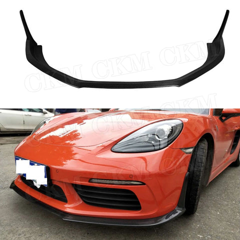 Carbon Fiber Head Bumper Shovel Protector Front Bumper Lip Spoiler Fit For Porsche 718 Cayman Boxster Base S 2017 2018