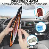 1pc Car Sun Visor Organizer Car Glasses Clip Storage Pocket Sunglasses Holder  Zipper Pocket For Car Truck Suv Auto
