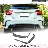 For Mercedes Benz W176 Sport A250 Car Rear Bumper Canards Carbon Fiber Rear Bumper Splitter Canard Fins Spoiler