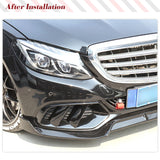 Car Front Bumper Air Vent Trims Mesh Grill for Mercedes Benz C Class W205 Standard 4D 2015-2018 Fog Lamp Cover Carbon Fiber/FRP