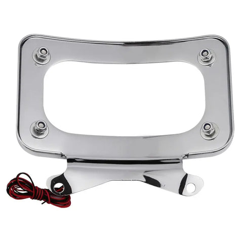 Curved License Plate Mount Frame W/LED For Harley Road King Street Glide FLTRX FLTRXS