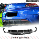 Carbon Fiber Car Rear Bumper Diffuser Lip Spoiler for Volkswagen VW Scirocco R R20 Bumper 2009-2016 FRP Rear Bumper Body Kits