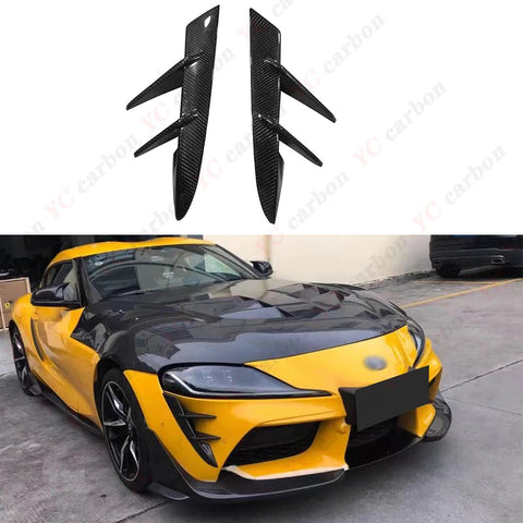 For Toyota GR Supra A90 A91 MK5 Carbon Fiber Car Front Bumper Wind knife Splitter Spoiler Canard Air Knife Surround Trim Body Kit