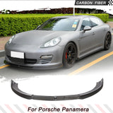Car Front Bumper Lip Spoiler for Porsche Panamera 2010-2013 Carbon Fiber Car Racing Spoiler Front Bumper Spoiler 3PCS Body Kits