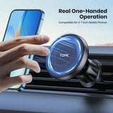 Magsafe Car Phone Holder,Powerful Magnetism Premium Quality Single-Hand Operation Metal Hook Magnetic Car Phone Mount