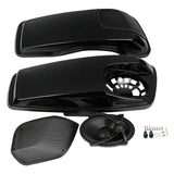 Motorcycle Saddlebag Lids With 5"X7" Speakers For Harley Touring Road King Electra Glide Street Glide Ultra-Classic 2014-2024