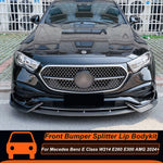 For Mercedes Benz E Class W214 E260 E300 AMG 2024+ Front Bumper Splitter Lip Chin Spoiler Diffuser Bodykit Protector Accessories
