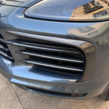 For Porsche Cayenne 9Y0 9YA 2018-2023 Real Dry Carbon Fiber Front Bumper Lip Spoiler Panel Cover Car Retrofitting Accessories