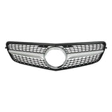 Front Bumper Grille For 2007-2014 MERCEDES Benz W204 C250 C300 Silver Diamond Grill