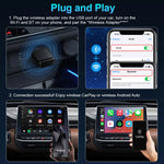 TIMEKNOW NEW Wireless CarPlay AdapterWireless Android Auto Adapter 2 in 1 for Mazda Subaru Citroen Audi Mercedes Kia Ford Opel