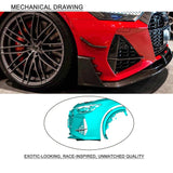 Dry Carbon Car Front Bumper Scoop Trims for Audi RS7 Sportback Hatchback 4-Door 2020-2021 Front Splitters Canards Car 2 PCS/Set