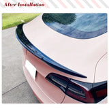 For Tesla Model 3 2023 2024 Car Rear Trunk Racing Spoiler ABS Glossy Black Rear Highkick Rear Trunk Lid Spoiler Wing Lip