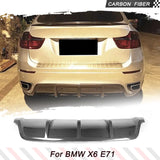 Carbon Fiber Car Auto Rear Bumper Lip Diffuser Spoiler for BMW X6 E71 35i SUV Standard Bumper 2008 - 2013