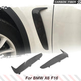 Car Side Mudguards Fender Door Trim Cover Vents Air Intake for BMW X6 F16 2014 - 2018 Carbon Fiber