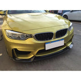 V Style Carbon Fiber Front bumper Lip for BMW 3 Series F80 M3 4Series F82 F83 M4 2014-2017 FRP black unpainted
