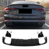 Car Rear Bumper Diffuser Spoiler Lip for Audi A5 S-line 2017 - 2019 Car Rear Bumper Diffuser Lip PP Exhaust Tips