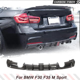 Carbon Fiber / FRP Rear Diffuser for BMW 3 Series F30 F35 M Sport 2012-2018 Car Rear Bumper Lip Spoiler Body Kit with Light