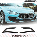Car Front Bumper Canards Fins Splitters For Maserati Ghibli Base Sedan 2018-2021 Carbon Fiber Racing Front Canards Air Vent