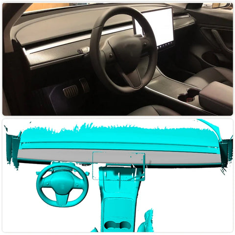 Dry Carbon Car Center Console Dashboard Panel Cover Trim For Tesla Model 3 Y 2021-2023 Center Console Dashboard Panel Car Trim