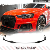 Dry Carbon Car Front Bumper Lip Spoiler Air Vent Trims Decoration for Audi RS3 Sedan 2017-2021 Car Front Body Kits Splitters