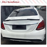 Carbon Fiber Rear Spoiler Body Kits For Benz C-Class W205 C200 C63 AMG 2015-2019 Rear Trunk Racing Spoiler Wing Highkick Lip