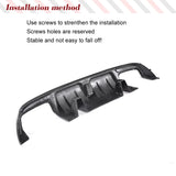 Carbon Fiber Rear Diffuser for Mercedes Benz C Class W205 C300 Sport 2015-2018 C43 C63 AMG Sedan Lower Bumper Lip W/ Led Light