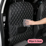 New PU Leather Car Anti-Kick Mats Auto Seat Back Protector Cover For Children Car Back Seat Anti-Dirty Pad Car  Accessories
