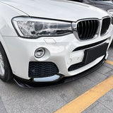 for 2014-2017 BMW X3 F25 X4 F26 LCI M Sport Front Bumper Lip Body Kit Spoiler Splitter Diffuser Guard Gloss Black ABS