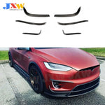 For Tesla Model X 2016-2018 Carbon Fiber Car Trunk Bumper Canards Air Vent Trim Stripes Cover Stickers Splitters Car Styling