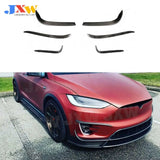 For Tesla Model X 2016-2018 Carbon Fiber Car Trunk Bumper Canards Air Vent Trim Stripes Cover Stickers Splitters Car Styling