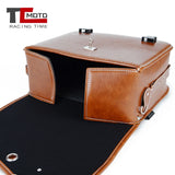 Motorcycle Synthetic Leather Saddle Bag Luggage Brown Side Tool Bag for Harley Sportster for Honda Suzuki Kawasaki Yamaha